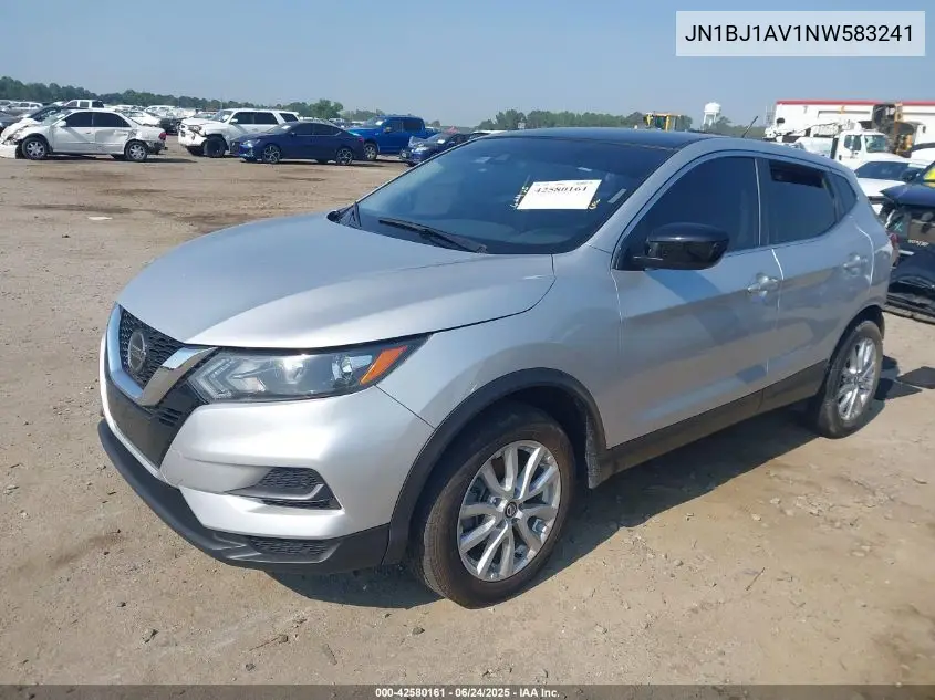 2022 Nissan Rogue Sport S Fwd Xtronic Cvt VIN: JN1BJ1AV1NW583241 Lot: 42580161
