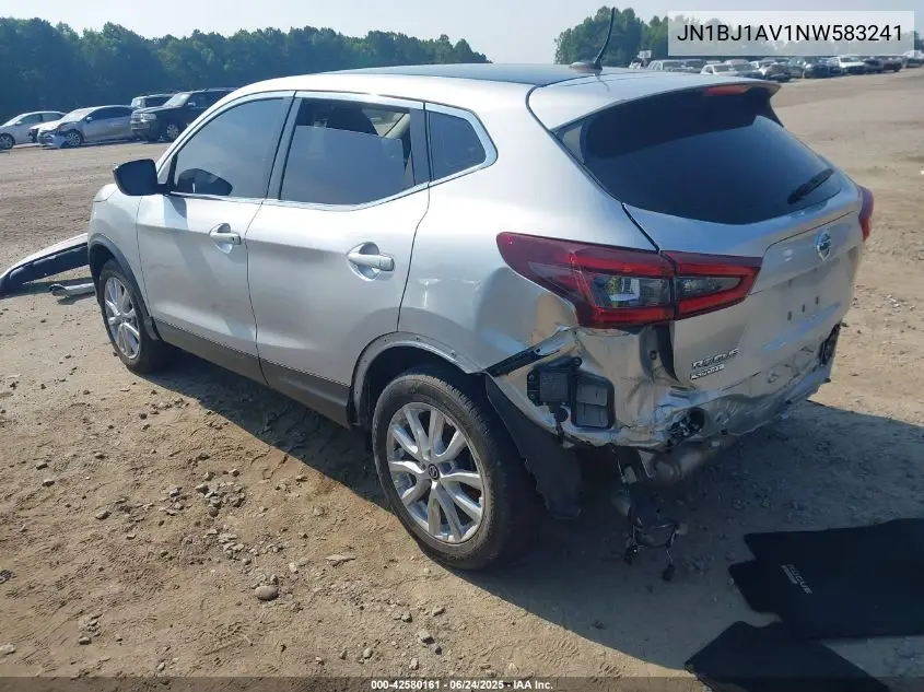 2022 Nissan Rogue Sport S Fwd Xtronic Cvt VIN: JN1BJ1AV1NW583241 Lot: 42580161