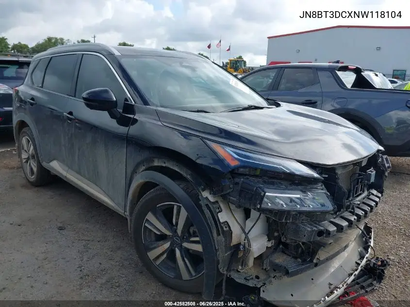 2022 Nissan Rogue Platinum Fwd VIN: JN8BT3DCXNW118104 Lot: 42582508