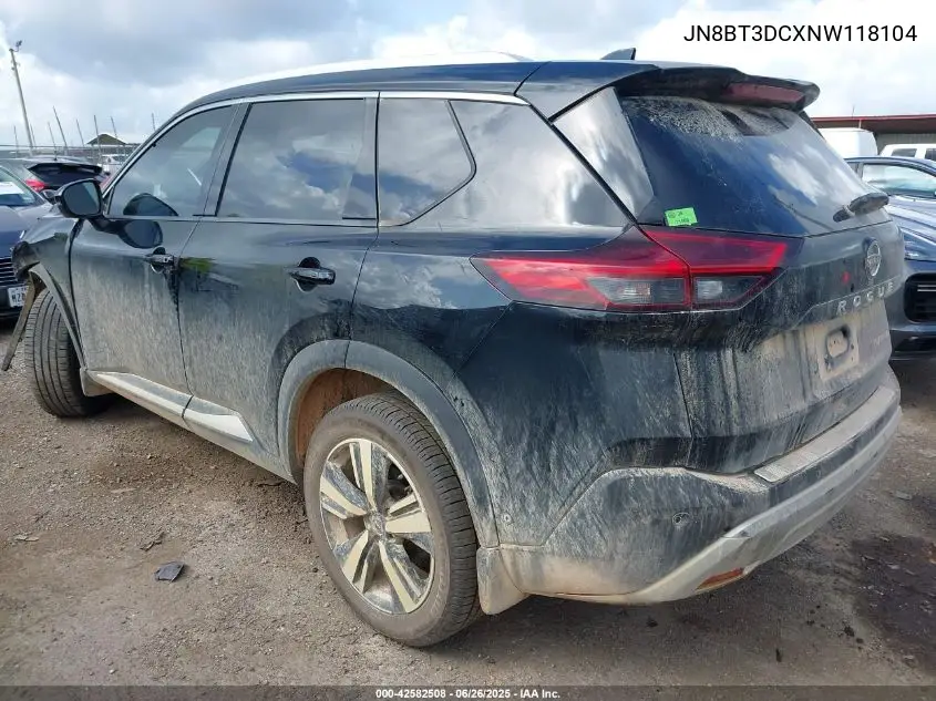2022 Nissan Rogue Platinum Fwd VIN: JN8BT3DCXNW118104 Lot: 42582508