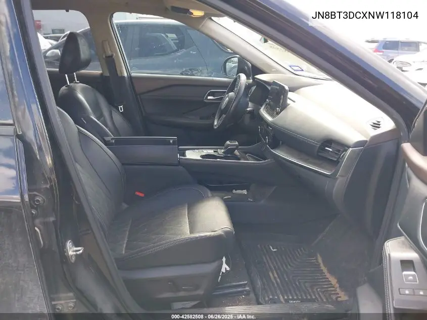 2022 Nissan Rogue Platinum Fwd VIN: JN8BT3DCXNW118104 Lot: 42582508