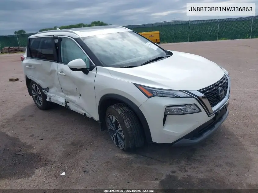 2022 Nissan Rogue Sv Intelligent Awd VIN: JN8BT3BB1NW336863 Lot: 42582806