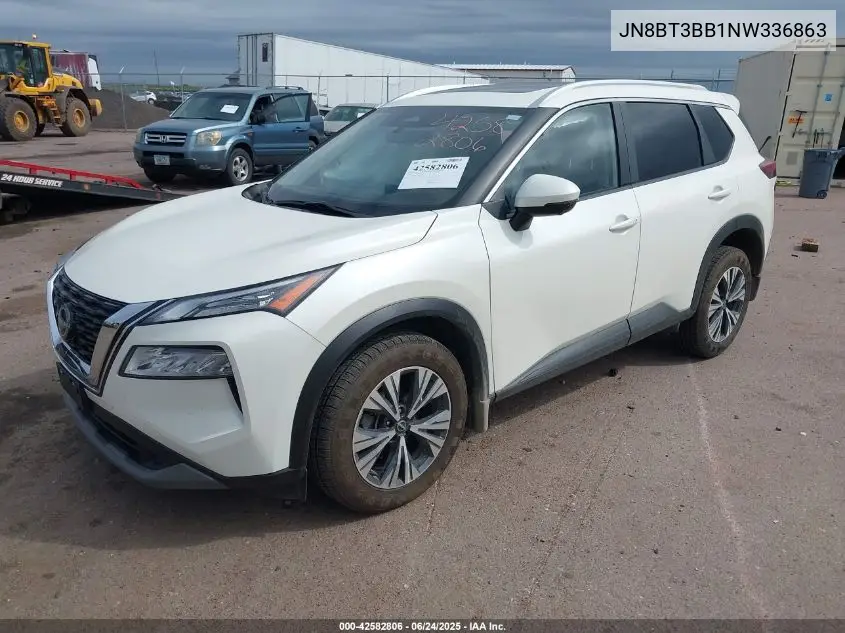 2022 Nissan Rogue Sv Intelligent Awd VIN: JN8BT3BB1NW336863 Lot: 42582806