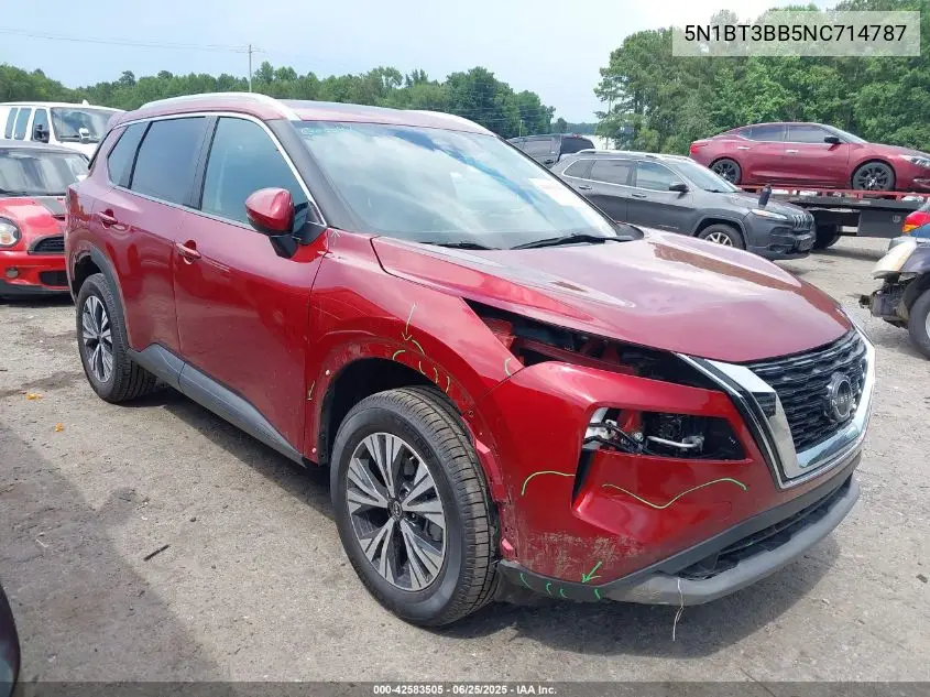 2022 Nissan Rogue Sv Intelligent Awd VIN: 5N1BT3BB5NC714787 Lot: 42583505