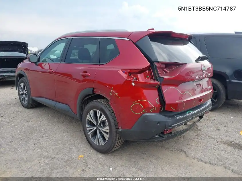 2022 Nissan Rogue Sv Intelligent Awd VIN: 5N1BT3BB5NC714787 Lot: 42583505