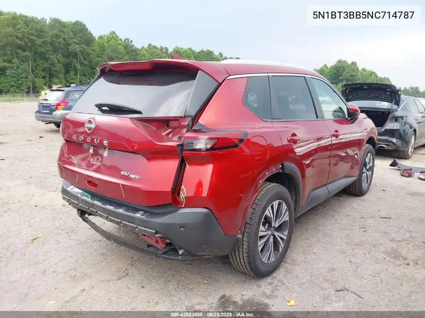 2022 Nissan Rogue Sv Intelligent Awd VIN: 5N1BT3BB5NC714787 Lot: 42583505