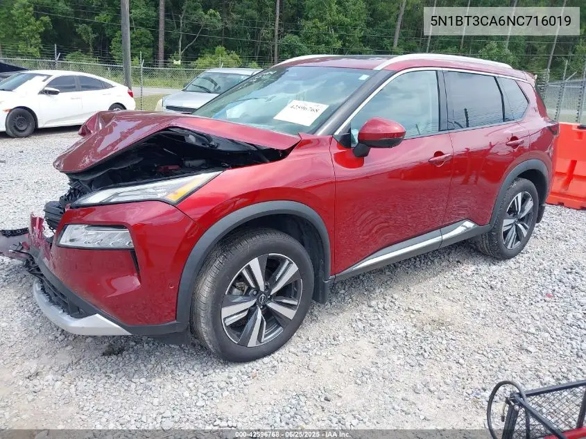 2022 Nissan Rogue Sl Fwd VIN: 5N1BT3CA6NC716019 Lot: 42596768