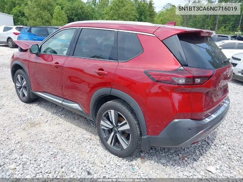 2022 Nissan Rogue Sl Fwd VIN: 5N1BT3CA6NC716019 Lot: 42596768