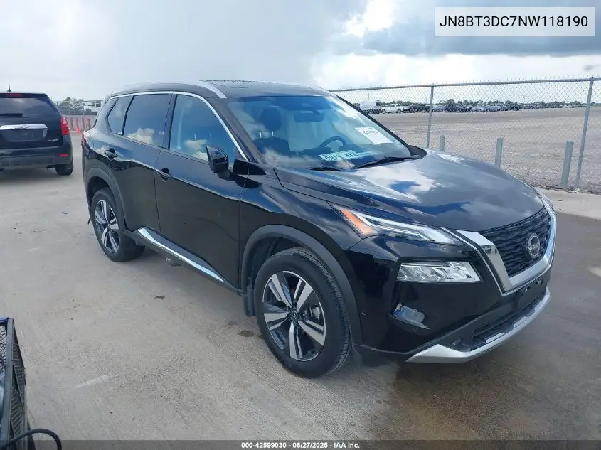 2022 Nissan Rogue Platinum Fwd VIN: JN8BT3DC7NW118190 Lot: 42599030