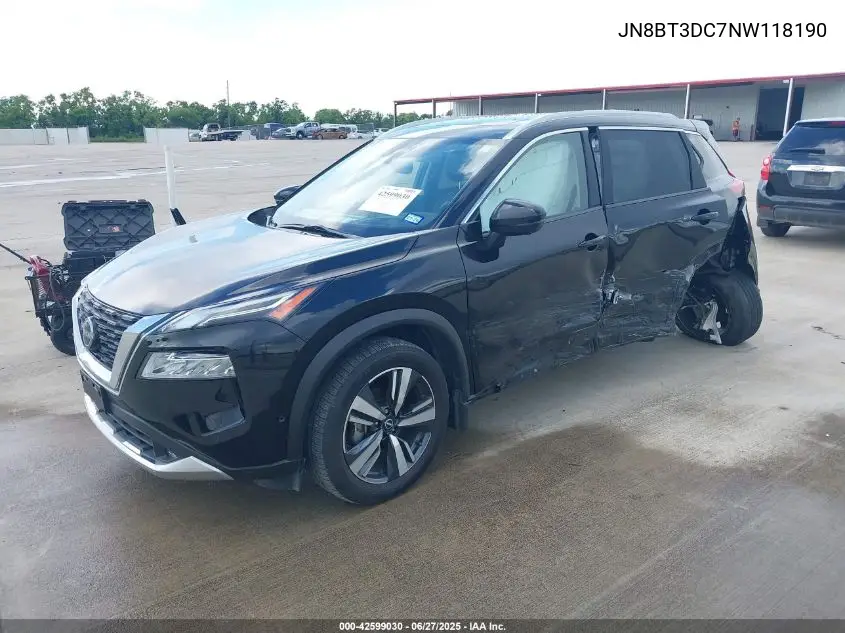 2022 Nissan Rogue Platinum Fwd VIN: JN8BT3DC7NW118190 Lot: 42599030