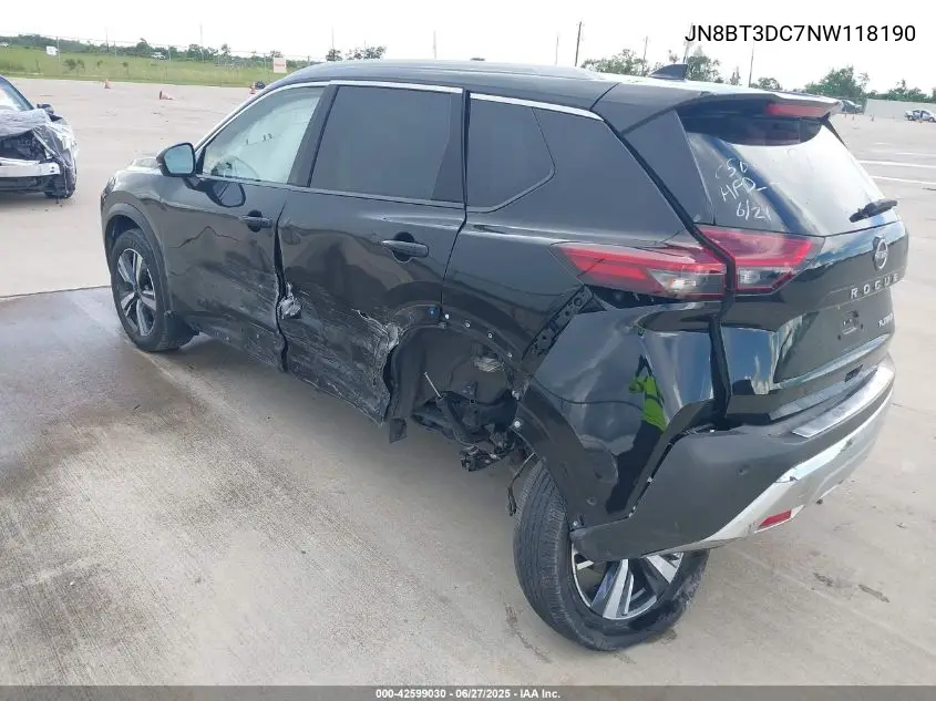 2022 Nissan Rogue Platinum Fwd VIN: JN8BT3DC7NW118190 Lot: 42599030