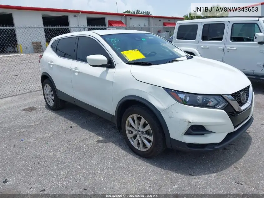2022 Nissan Rogue Sport S Fwd Xtronic Cvt VIN: JN1BJ1AV8NW343653 Lot: 42622377