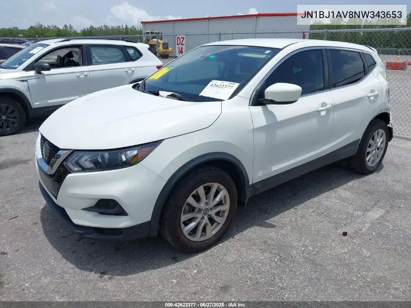 2022 Nissan Rogue Sport S Fwd Xtronic Cvt VIN: JN1BJ1AV8NW343653 Lot: 42622377