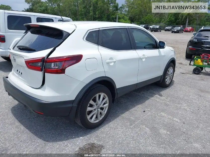2022 Nissan Rogue Sport S Fwd Xtronic Cvt VIN: JN1BJ1AV8NW343653 Lot: 42622377