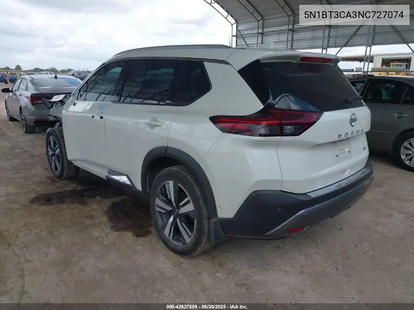 2022 Nissan Rogue Sl Fwd VIN: 5N1BT3CA3NC727074 Lot: 42627559