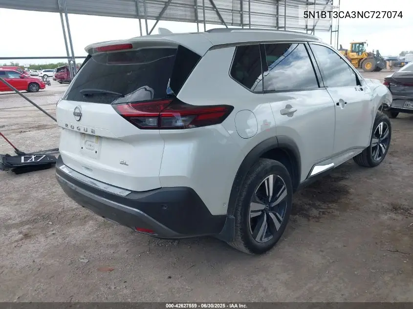 2022 Nissan Rogue Sl Fwd VIN: 5N1BT3CA3NC727074 Lot: 42627559