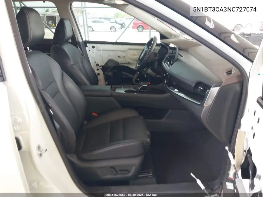 2022 Nissan Rogue Sl Fwd VIN: 5N1BT3CA3NC727074 Lot: 42627559