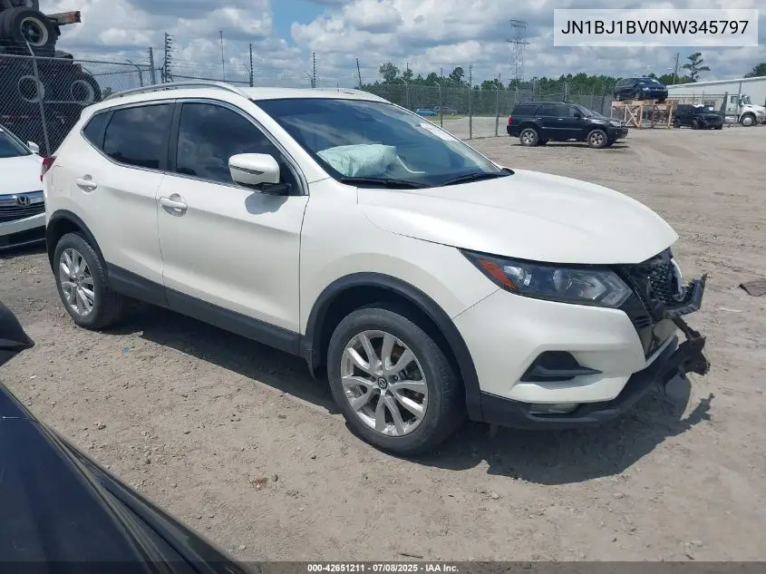 2022 Nissan Rogue Sport Sv Fwd Xtronic Cvt VIN: JN1BJ1BV0NW345797 Lot: 42651211