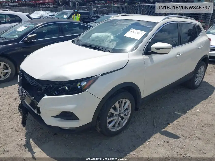 2022 Nissan Rogue Sport Sv Fwd Xtronic Cvt VIN: JN1BJ1BV0NW345797 Lot: 42651211