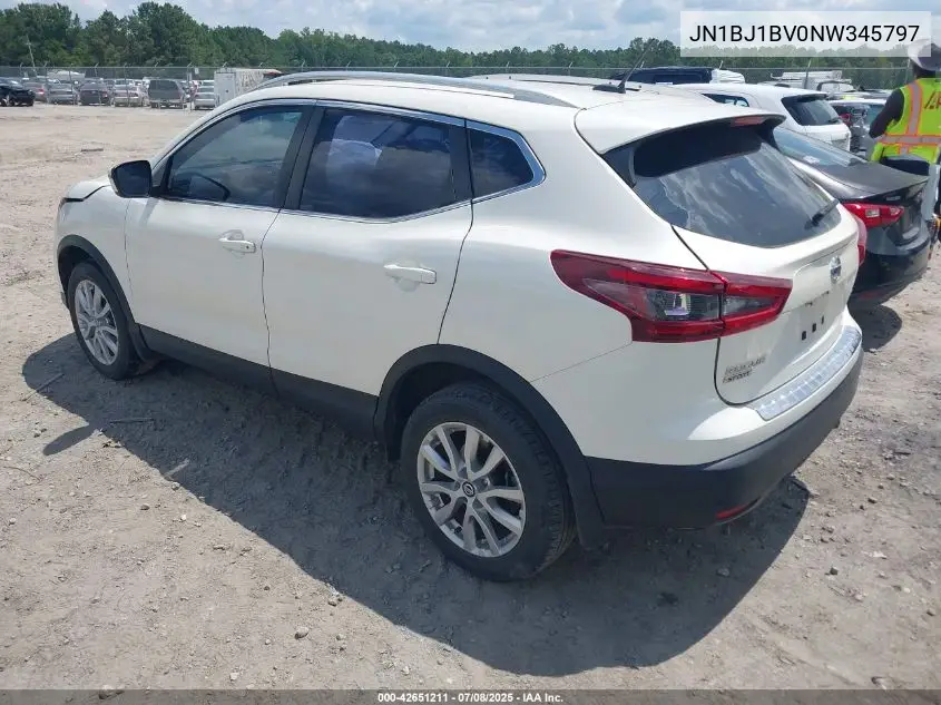 2022 Nissan Rogue Sport Sv Fwd Xtronic Cvt VIN: JN1BJ1BV0NW345797 Lot: 42651211