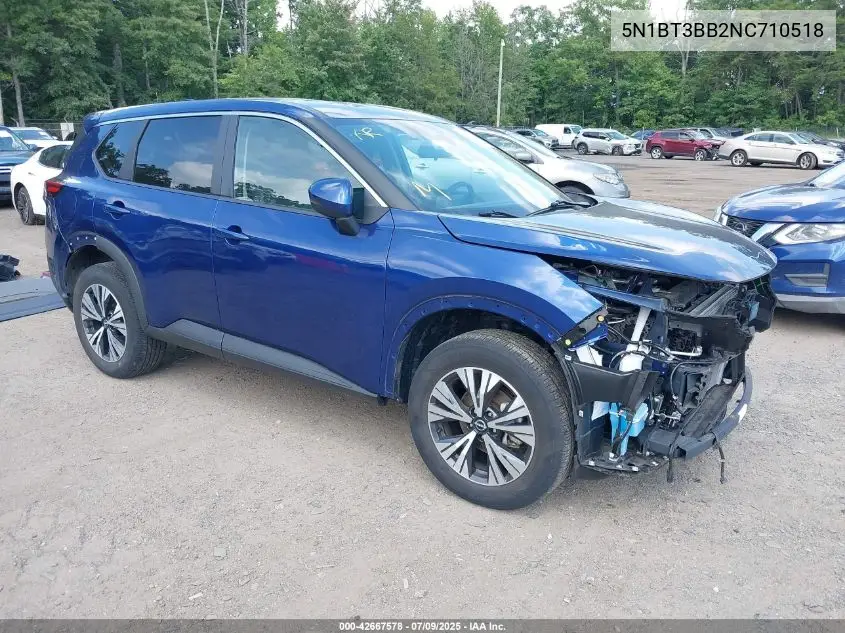 2022 Nissan Rogue Sv Intelligent Awd VIN: 5N1BT3BB2NC710518 Lot: 42667578