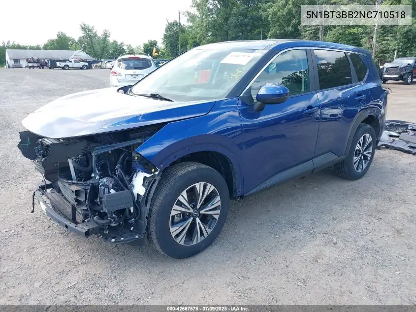 2022 Nissan Rogue Sv Intelligent Awd VIN: 5N1BT3BB2NC710518 Lot: 42667578