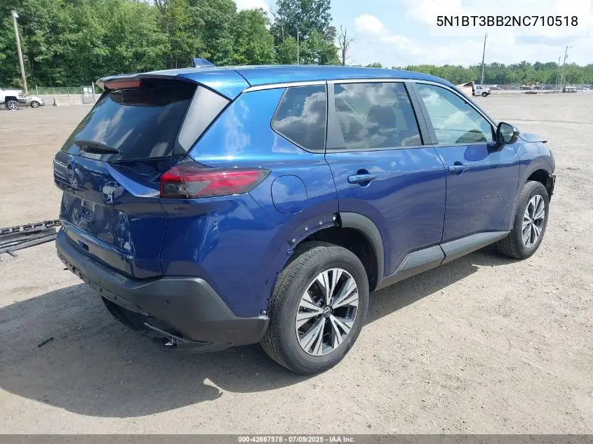 2022 Nissan Rogue Sv Intelligent Awd VIN: 5N1BT3BB2NC710518 Lot: 42667578
