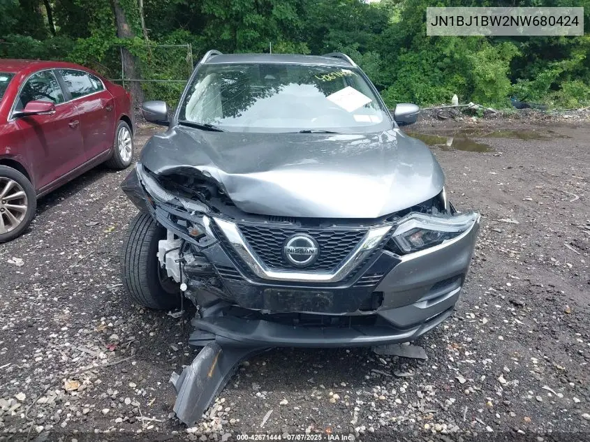 2022 Nissan Rogue Sport Sv Awd Xtronic Cvt VIN: JN1BJ1BW2NW680424 Lot: 42671444