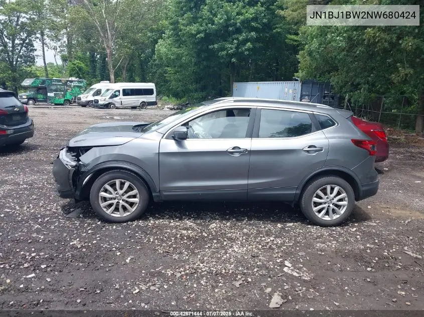 2022 Nissan Rogue Sport Sv Awd Xtronic Cvt VIN: JN1BJ1BW2NW680424 Lot: 42671444