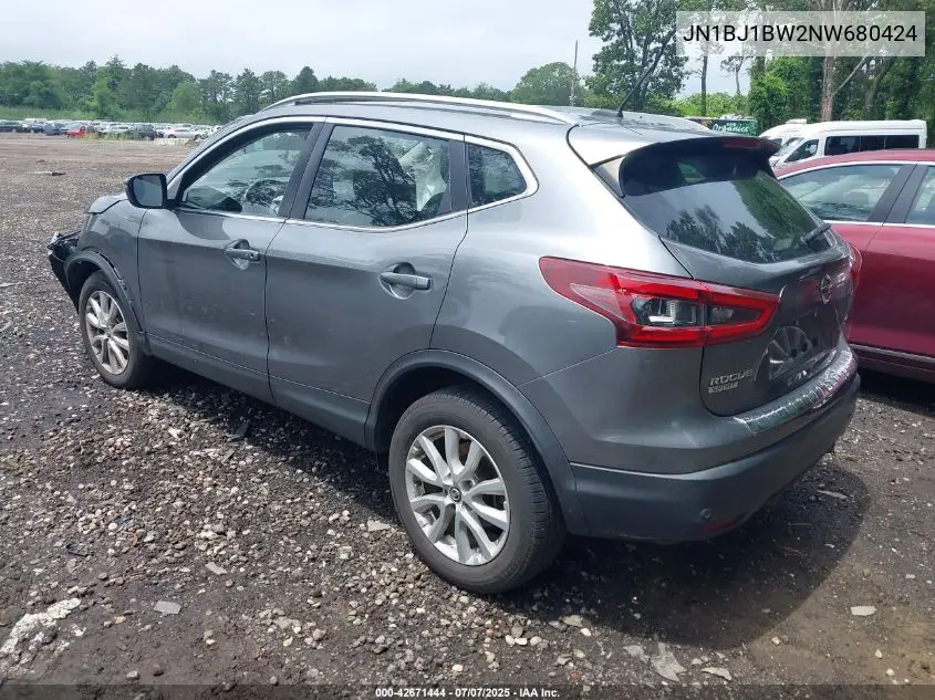 2022 Nissan Rogue Sport Sv Awd Xtronic Cvt VIN: JN1BJ1BW2NW680424 Lot: 42671444