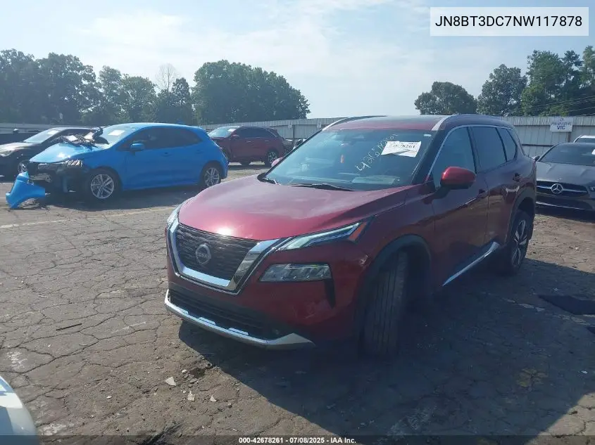 2022 Nissan Rogue Platinum Fwd VIN: JN8BT3DC7NW117878 Lot: 42678261