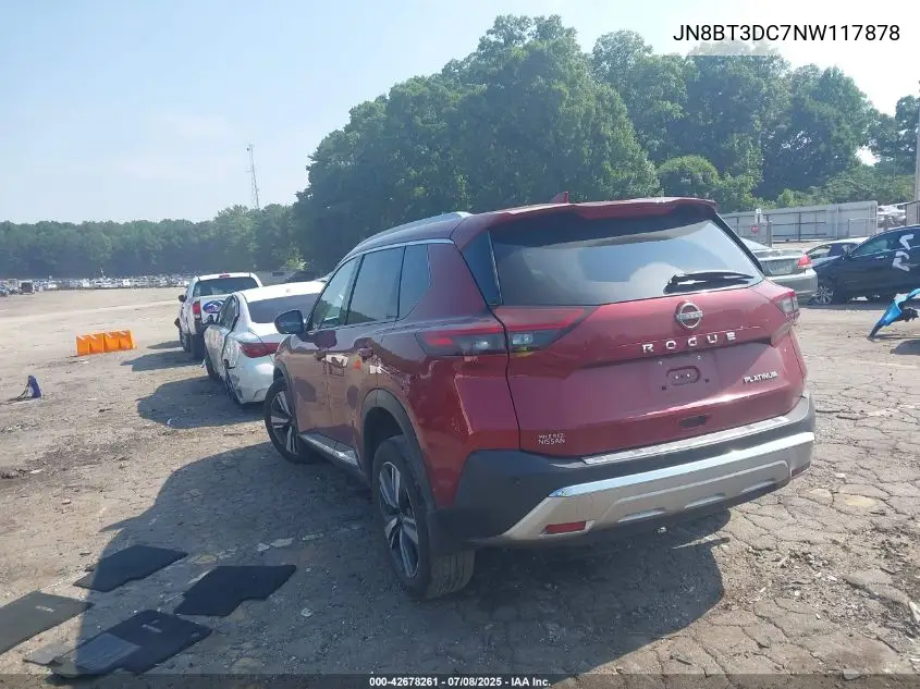 2022 Nissan Rogue Platinum Fwd VIN: JN8BT3DC7NW117878 Lot: 42678261