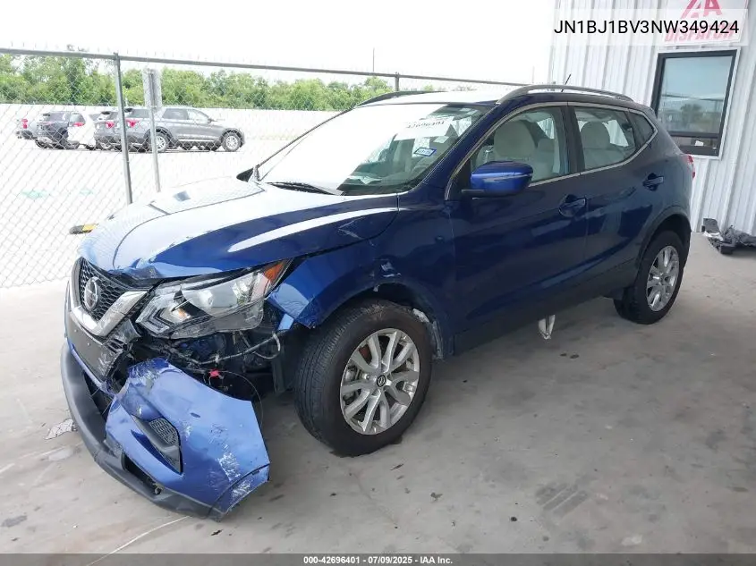 2022 Nissan Rogue Sport Sv Fwd Xtronic Cvt VIN: JN1BJ1BV3NW349424 Lot: 42696401