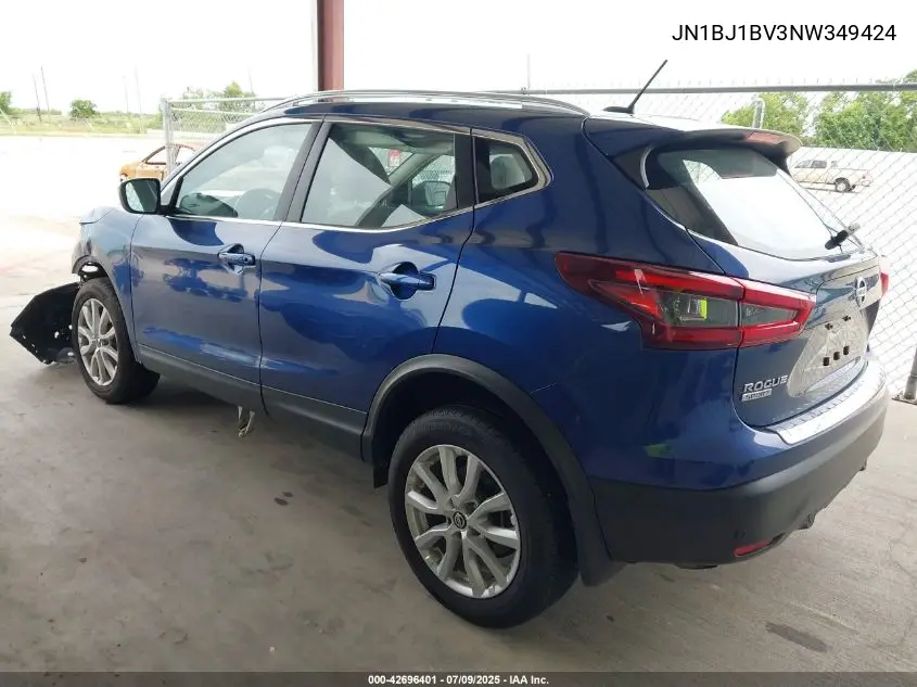 2022 Nissan Rogue Sport Sv Fwd Xtronic Cvt VIN: JN1BJ1BV3NW349424 Lot: 42696401