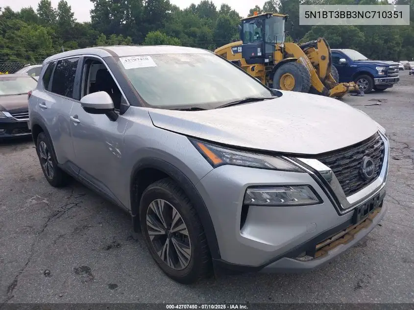 2022 Nissan Rogue Sv Intelligent Awd VIN: 5N1BT3BB3NC710351 Lot: 42707450