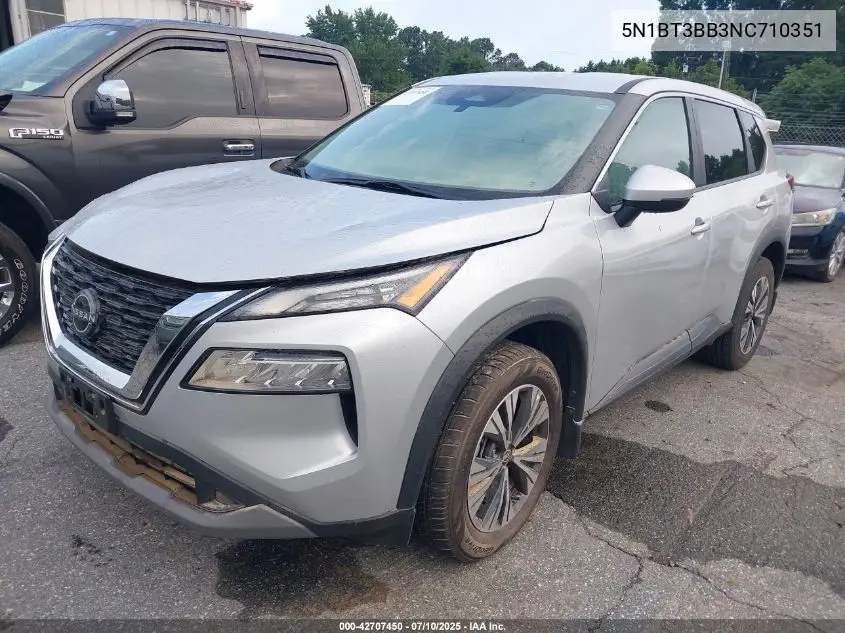 2022 Nissan Rogue Sv Intelligent Awd VIN: 5N1BT3BB3NC710351 Lot: 42707450