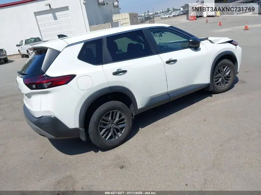 2022 Nissan Rogue S Fwd VIN: 5N1BT3AAXNC731769 Lot: 42715377