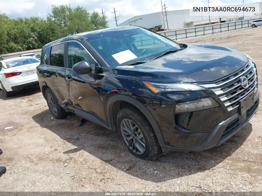 2024 Nissan Rogue S Fwd VIN: 5N1BT3AA0RC694673 Lot: 42617274