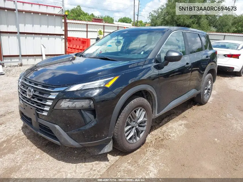2024 Nissan Rogue S Fwd VIN: 5N1BT3AA0RC694673 Lot: 42617274
