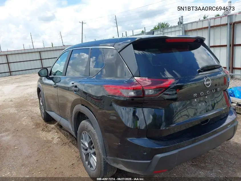 2024 Nissan Rogue S Fwd VIN: 5N1BT3AA0RC694673 Lot: 42617274