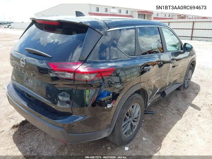2024 Nissan Rogue S Fwd VIN: 5N1BT3AA0RC694673 Lot: 42617274