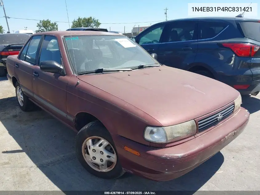 1994 Nissan Sentra E/Xe/Gxe/Le VIN: 1N4EB31P4RC831421 Lot: 42679914