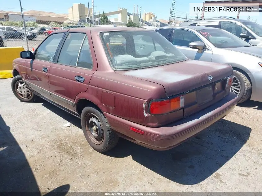 1994 Nissan Sentra E/Xe/Gxe/Le VIN: 1N4EB31P4RC831421 Lot: 42679914