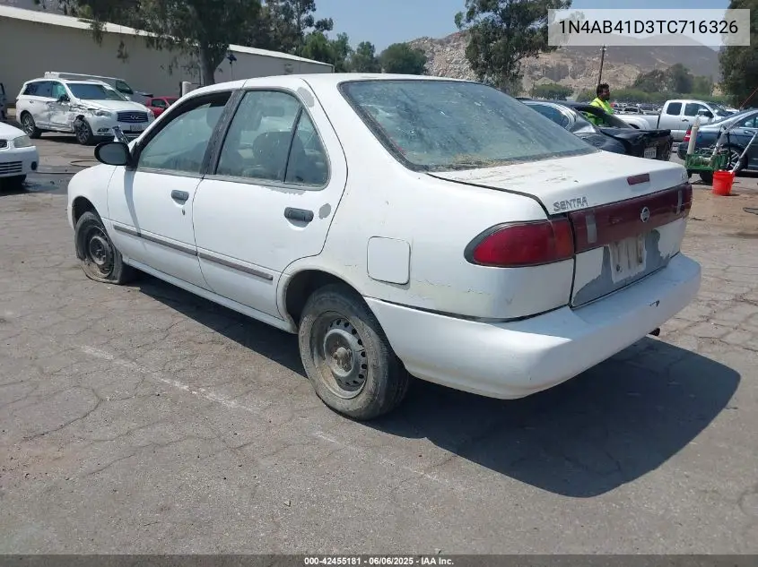 1996 Nissan Sentra E/Xe/Gxe/Gle VIN: 1N4AB41D3TC716326 Lot: 42455181