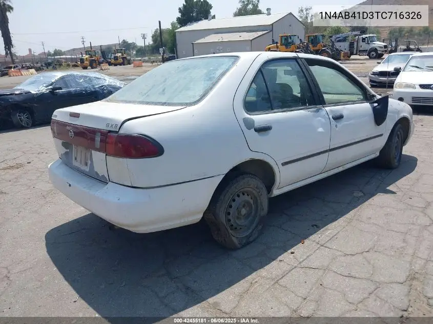 1996 Nissan Sentra E/Xe/Gxe/Gle VIN: 1N4AB41D3TC716326 Lot: 42455181