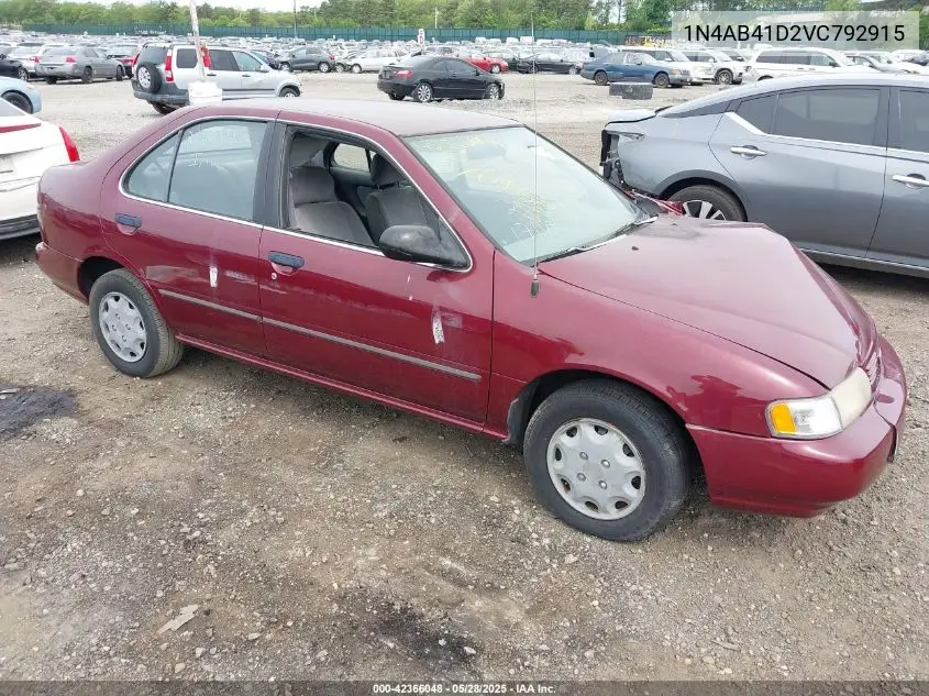 1997 Nissan Sentra Gle/Gxe/Xe VIN: 1N4AB41D2VC792915 Lot: 42366048