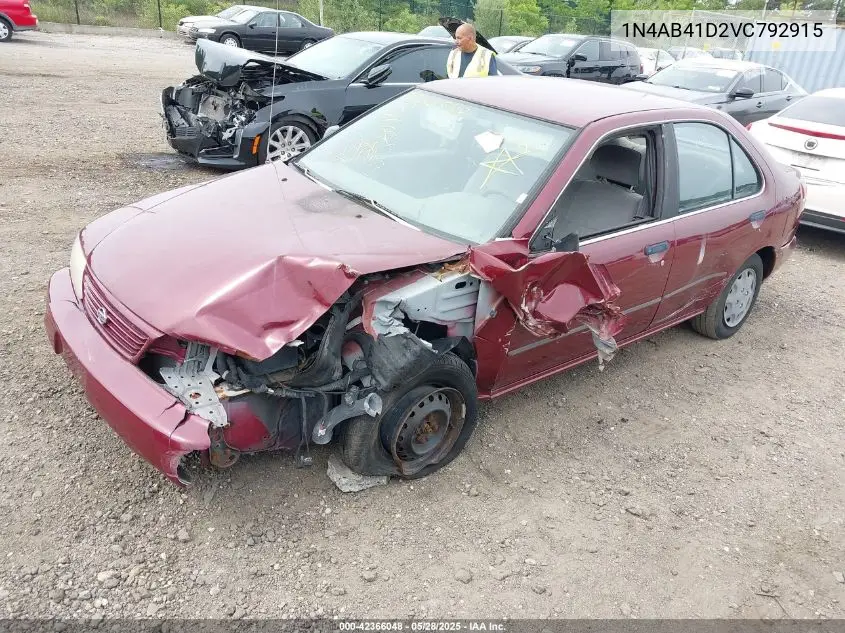 1997 Nissan Sentra Gle/Gxe/Xe VIN: 1N4AB41D2VC792915 Lot: 42366048