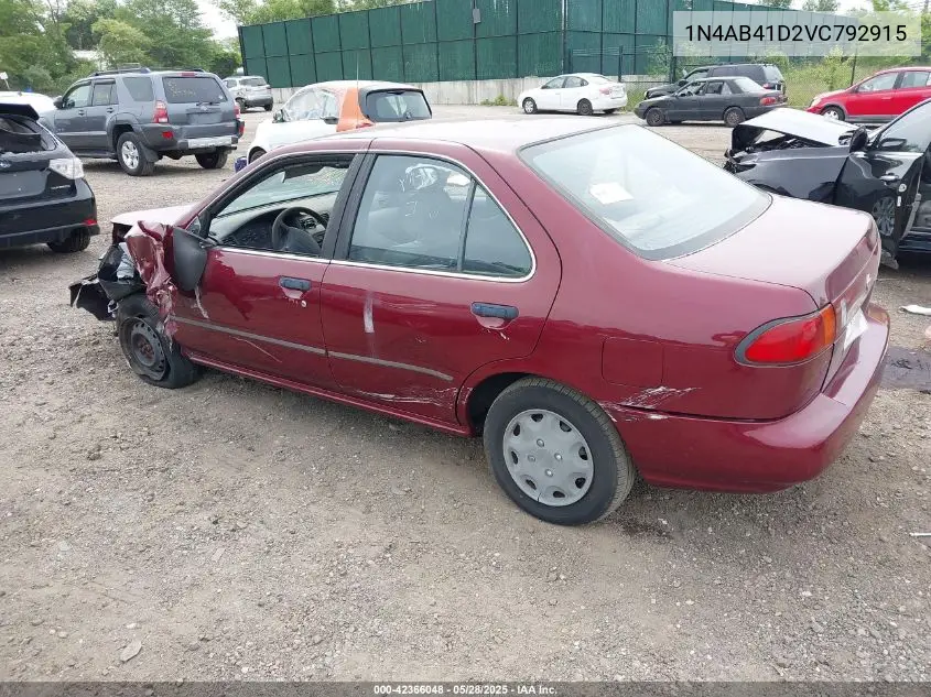 1997 Nissan Sentra Gle/Gxe/Xe VIN: 1N4AB41D2VC792915 Lot: 42366048