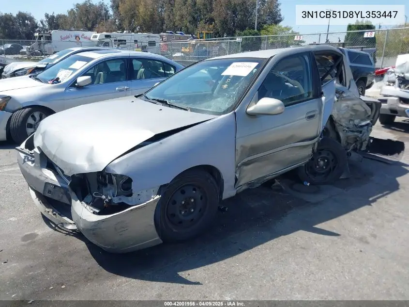 2000 Nissan Sentra Gxe/Xe VIN: 3N1CB51D8YL353447 Lot: 42001956