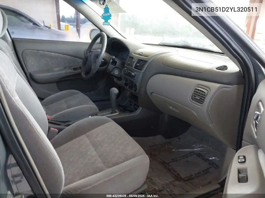 2000 Nissan Sentra Gxe/Xe VIN: 3N1CB51D2YL320511 Lot: 42239339